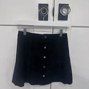Black suede skirt